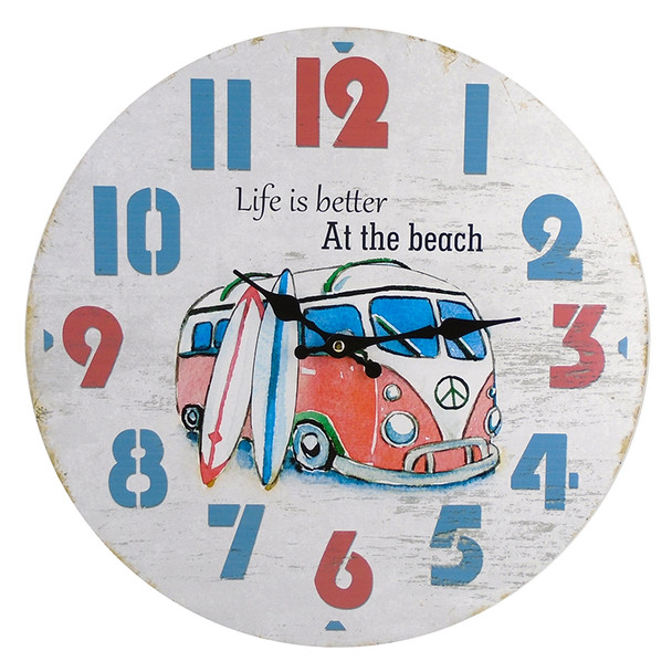 15-3/4" BEACH VAN WALL CLOCK 69971-2