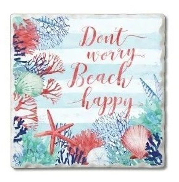 BEACH HAPPY COASTER 02-00805-91-Set of 4