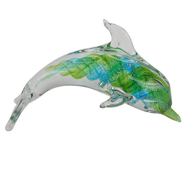 MULTICOLOR GLASS DOLPHIN 68528-2