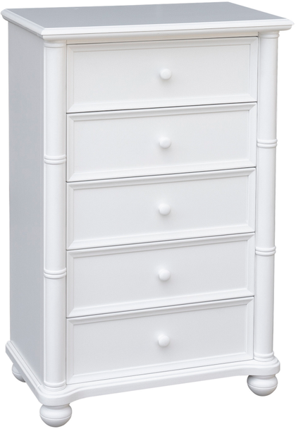 BEACHFRONT 5 DRAWER CHEST-WH