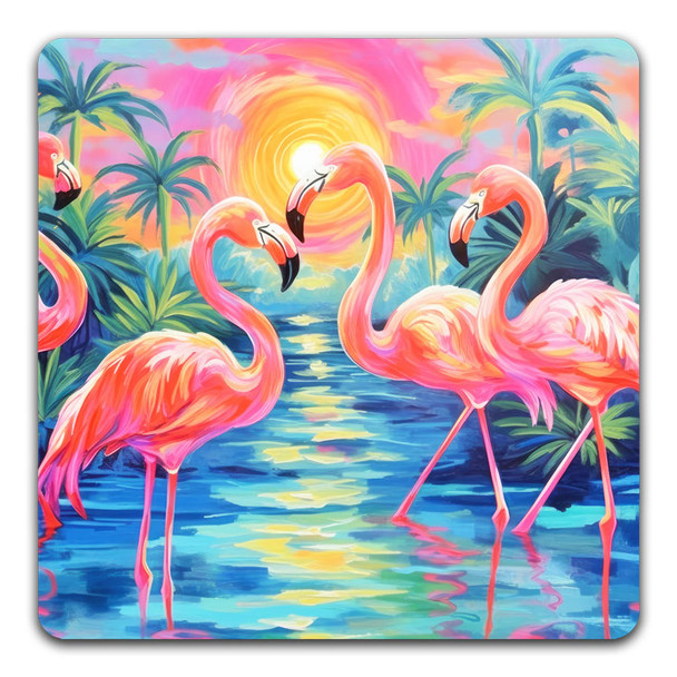 Flamingo Sunset Coaster CJ1-030-122 - Curious Cargo Home Decor