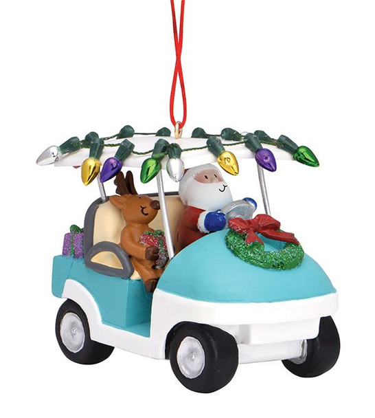 Golf Cart Santa Ornament 878-89-116