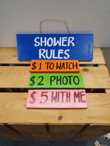 4pc Slat Sign N-1232-SHO-37 - Curious Cargo Home Decor
