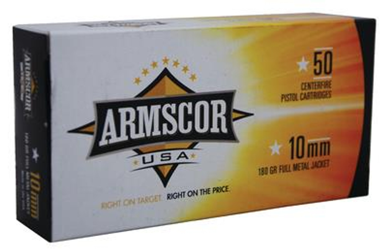 Armscor Handgun Ammunition 10mm 180 Grain Full Metal Jacket 50 Rd Alquist Arms 7232