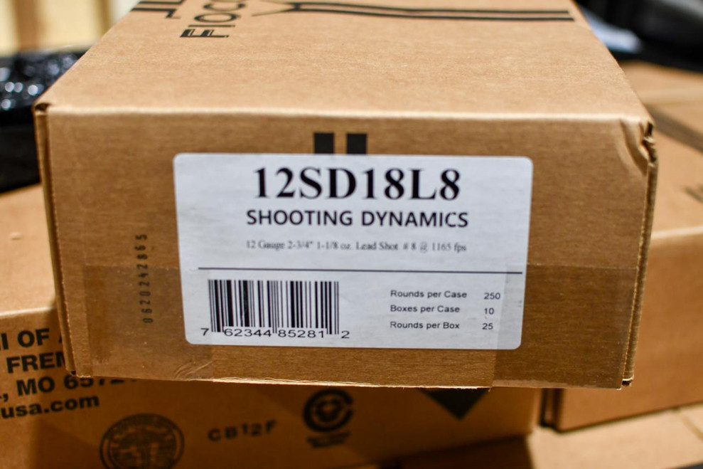 Fiocchi 12SD18L8 Target Shooting Dynamics 12 Gauge 2.75" 1-1/8 oz 8 Shot 50 Case - 762344852812