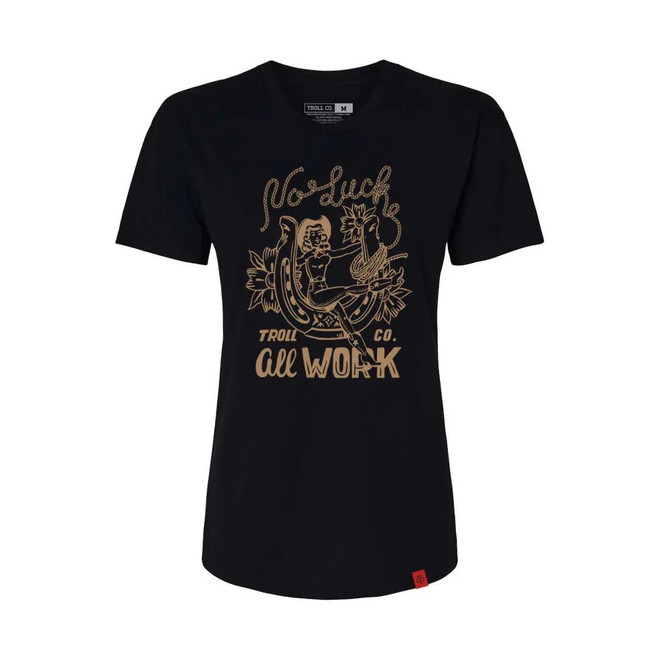 Troll Co. Clothing Womens No Luck Tee Black -