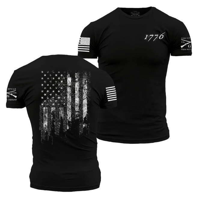 Grunt Style 1776 Flag T-Shirt - Black -
