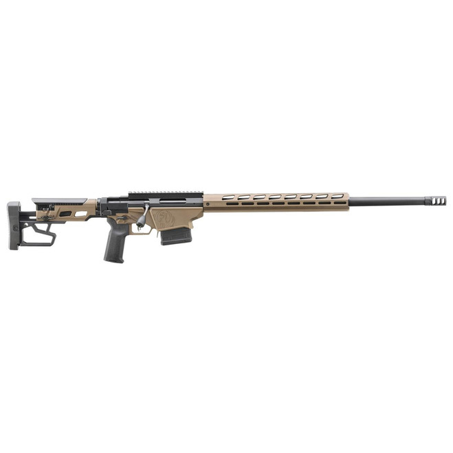 Ruger, Precision Rifle, Bolt Action Rifle, 6.5 Creedmoor, 24" Heavy Contour Barrel, Threaded 5/8X24, Ruger Hybrid Muzzle Brake, Cerakote Finish, Black and Bronze, Magpul MOE-K2-XL Grip, Adjustable Tri Ruger, Precision Rifle, Bolt Action Rifle, 6.5 Creedmoor, 24" Heavy Contour Barrel, Threaded 5/8X24, Ruger Hybrid Muzzle Brake, Cerakote Finish, Black and Bronze, Magpul MOE-K2-XL Grip, Adjustable Tri