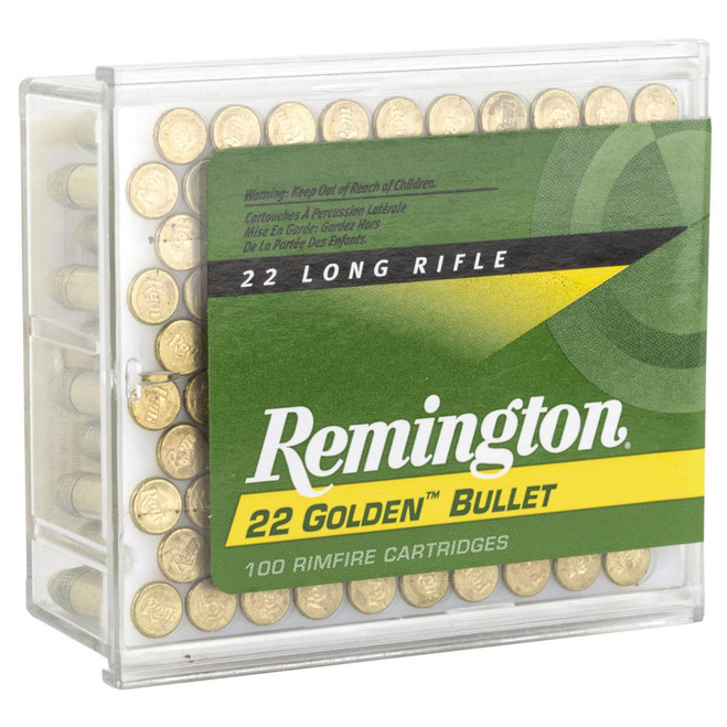 Remington Golden .22 Long Rifle 40 Grain Plated Lead Round Nose 100 Per Box - 047700000503 Remington Golden .22 Long Rifle 40 Grain Plated Lead Round Nose 100 Per Box - 047700000503