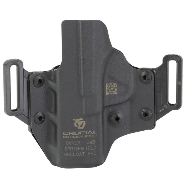 Crucial Concealment, Covert OWB, OWB Holster, Right Hand, Fits Springfield Armory Hellcat Pro, Matte Finish, Black - 810015552377