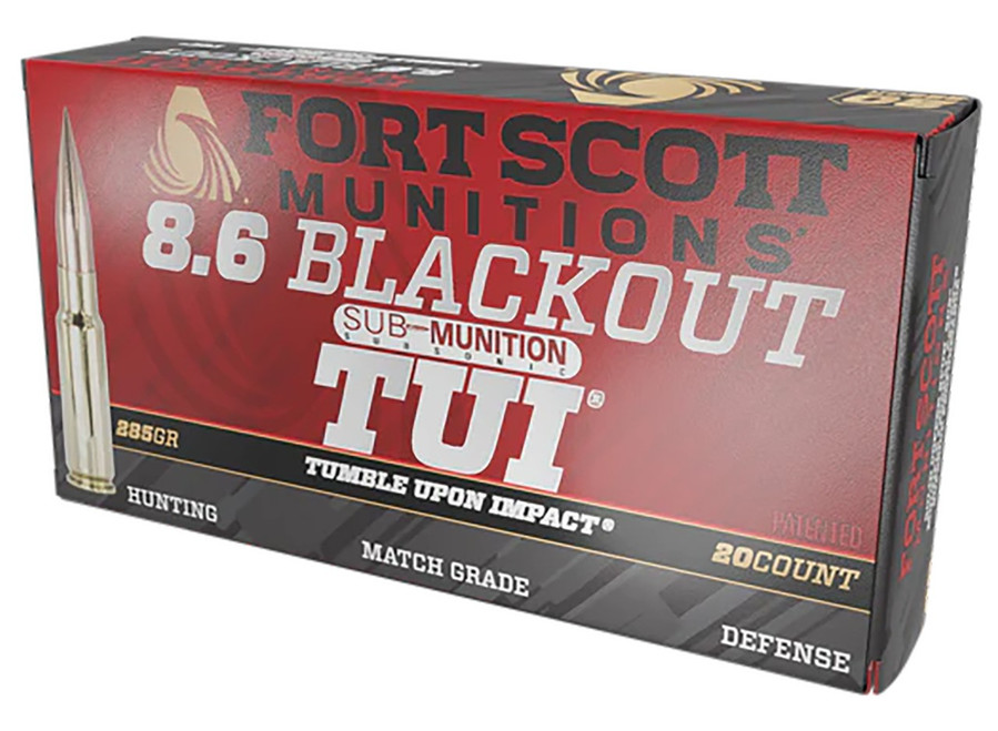 Fort Scott Munitions 86BLK285SCV2SS Tumble Upon Impact (TUI)  8.6 Blackout 285 gr Solid Copper Spun 20 Per Box - 758381722393 Fort Scott Munitions 86BLK285SCV2SS Tumble Upon Impact (TUI)  8.6 Blackout 285 gr Solid Copper Spun 20 Per Box - 758381722393