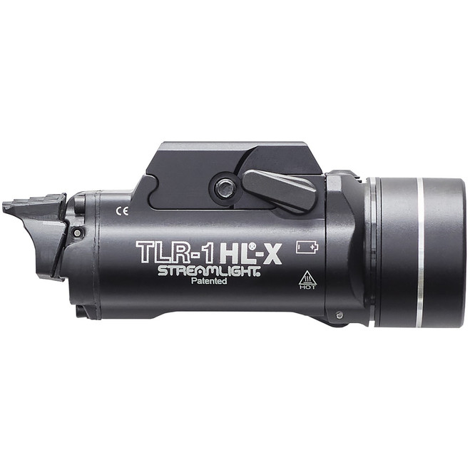 Streamlight, TLR-1 HL-X, Pistol Light, 1,500 Lumens with SL-B9 Batteries, 1 Hour Run Time, Matte Finish, Black with Silver Ring - 080926695016