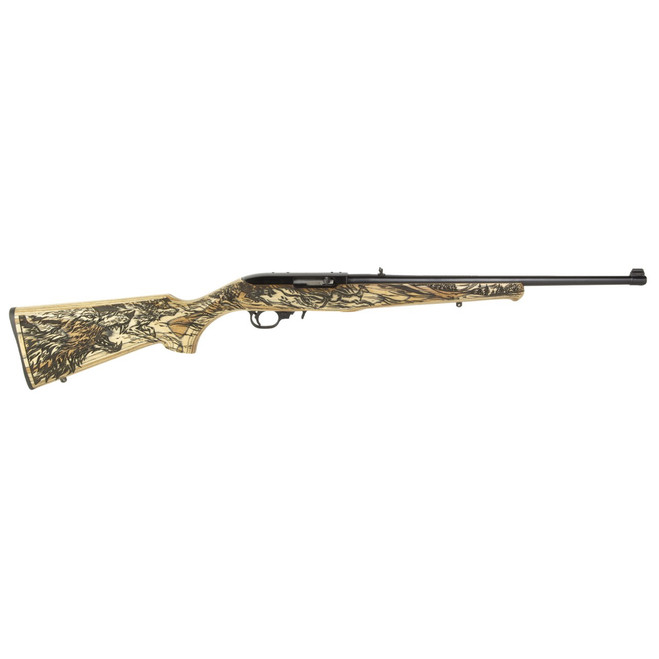 Ruger, 10/22, TALO, Semi-automatic Rifle, 22 LR, 18.5" Barrel, Satin Finish, Black, Altamont Natural Laminate Stock with Wolf Engraving, 10 Rounds - 736676312184 Ruger, 10/22, TALO, Semi-automatic Rifle, 22 LR, 18.5" Barrel, Satin Finish, Black, Altamont Natural Laminate Stock with Wolf Engraving, 10 Rounds - 736676312184