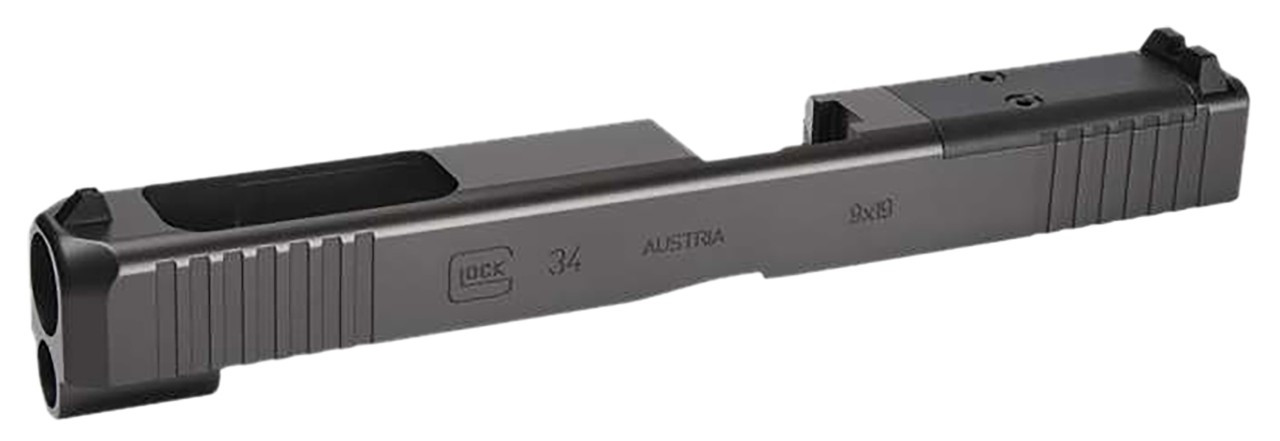 GLOCK, OEM MOS Slide, Fits GLOCK 34 Generation 3, Optics Ready, Includes MOS Slide with Assembled Internals, MOS Cover Plate, and Standard Sights - 764503065750