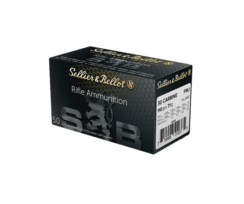 Sellier & Bellot SB30A Rifle  30 Carbine 110 gr Full Metal Jacket 50 Per Box - 8590690332656 Sellier & Bellot SB30A Rifle  30 Carbine 110 gr Full Metal Jacket 50 Per Box - 8590690332656