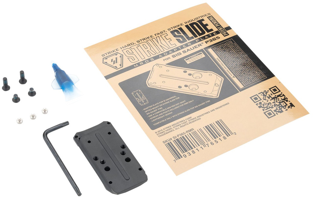 Strike Industries P365RMR Strike Slide Adapter Plate Black 5.80" Long Compatible w/ SI Strike P365 Slide - 793811765182