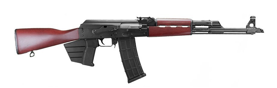 Zastava Pap M90 5.56 Ak Rifle With Serbian Red Furniture Pinned 10rd Magazine Ca Compliant Fin Grip 18.25in Chrome Line Barrel 1.5mm Receive Buldged Trunnion ZR90556SRCA - 669185296129