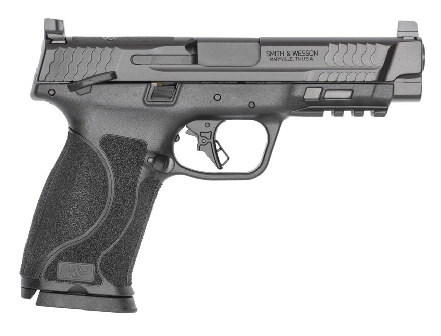 Smith & Wesson, M&P M2.0, Striker Fired, Semi-automatic, Polymer Frame Pistol, Full Size, 10MM, 4.6" Barrel, Armornite Finish, Black, Optic Height 3 Dot Sights, Optics Ready Slide, 10 Rounds, 2 Magazi