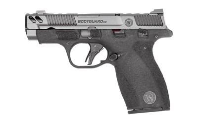 Smith & Wesson, Bodyguard 2.0 Carry Comp, Striker Fired, Polymer Frame Pistol, Micro-Compact, 380 ACP, 3.1" Ported Barrel, Armornite Finish, Gray Slide, Black Frame, Ameriglo Protector LumiGreen Front