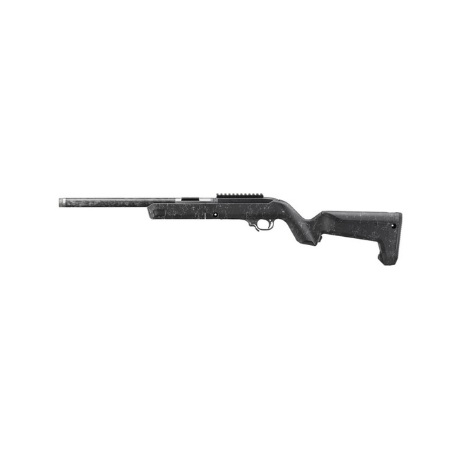 Ruger, 10/22 Carbon Fiber Takedown Model, Semi-automatic, 22LR, 16.1" Threaded Carbon Fiber Barrel, 1/2X28 Thread Pitch, Clear Satin Finish, Textured White Speckle Black Magpul Hunter X-22 Backpacker