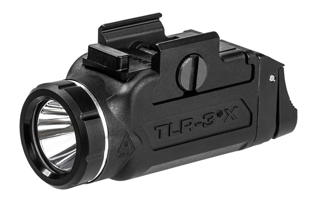 Streamlight, TLR-3X, Compact Multi-Fuel Weapon Light, Fits 1913 Picatinny Rail, Matte Finish, Black, 500 Lumens and 6,500 Candela, Includes Mounting Kit with Key, Paddles, Multi-tool and (1)-CR123A Ba