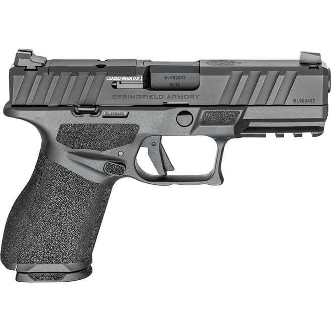 Springfield, Echelon Alpha 4.0C, Semi-automatic, Striker Fired, Polymer Frame Pistol, Compact, 9MM, 4" Barrel, Melonite Finish, Black, Optics Ready Slide, Front White Dot and Tactical Rack U-Dot Rear