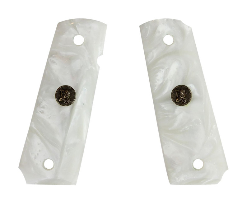 Pachmayr 62001 Custom Grip White Simulated Pearl Panels for 1911 with Ambidextrous Safety - 03433762001