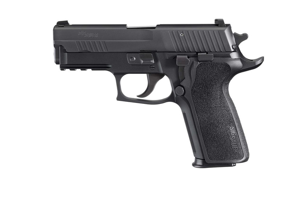 Sig Sauer 229R9ESECA P229 Compact Enhanced Elite *CA Compliant 9mm Luger Caliber with 3.90" Barrel, 10+1 Capacity, Black Hardcoat Anodized Finish Aluminum Picatinny Rail Frame, Serrated Black Nitron S