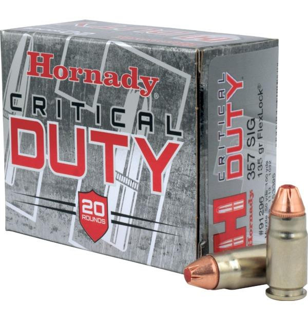 Hornady 91296 Critical Duty 357 Sig Sauer FlexLock 135 GR 20Box - 090255912968