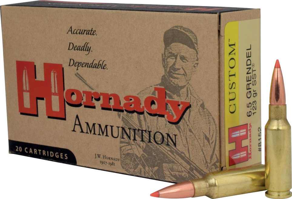 Hornady 8152 Custom 6.5mm Grendel 123 GR SST 20 Bx - 090255381528