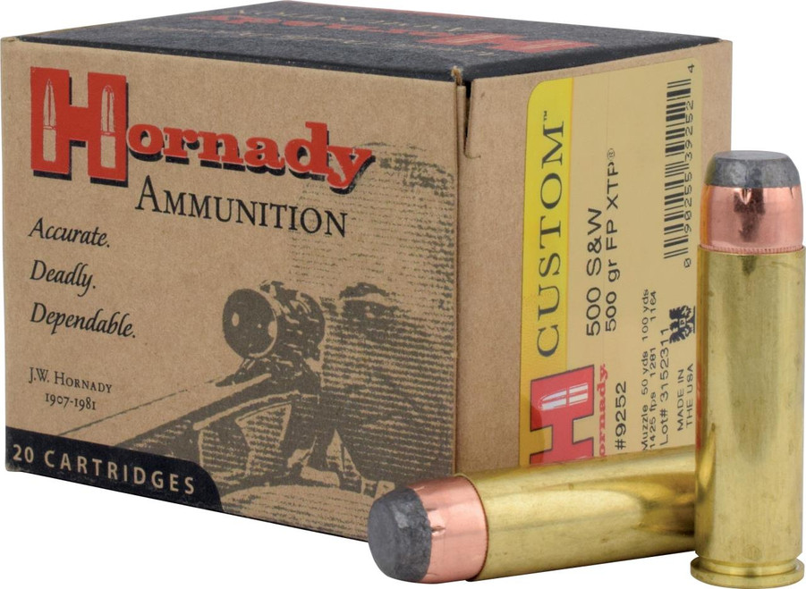 Hornady 9252 500S&W 500GR XTP Flat Point 20 Box - 090255392524
