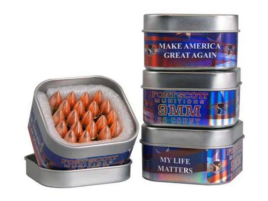 Fort Scott Munitinos 9mm 80gr Tin Make America Great Again - 400000110813 Fort Scott Munitinos 9mm 80gr Tin Make America Great Again - 400000110813