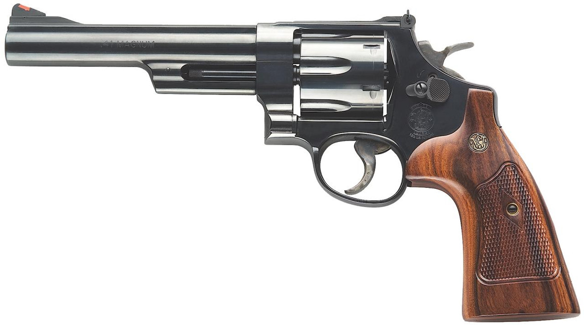Smith & Wesson 150481 57 Classic 41 Rem Mag 6rd 6" Blued Carbon Steel Squared Butt Checkered Walnut Grip - 022188138177 Smith & Wesson 150481 57 Classic 41 Rem Mag 6rd 6" Blued Carbon Steel Squared Butt Checkered Walnut Grip - 022188138177