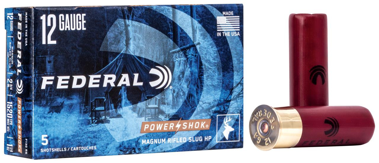 Federal F130RS Power-Shok  12 Gauge 2.75" 1 1/4 oz Rifled Slug Shot 5 Bx/ 50 Cs - 029465009946