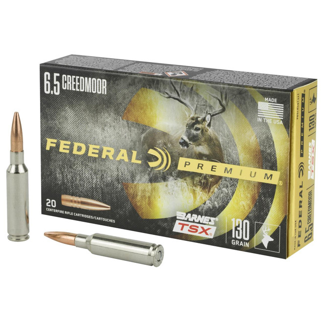 Federal P65CRDBTSX1 Premium  6.5 Creedmoor 130 gr Barnes Triple-Shock X 20 Bx/ 10 Cs - 604544647815