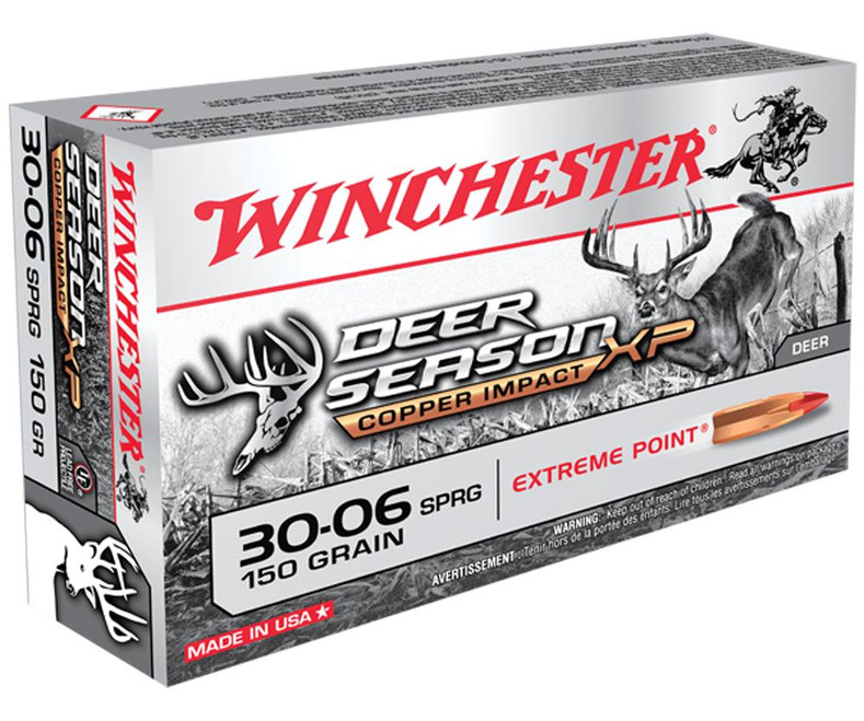 Winchester Ammo X3006DSLF Deer Season XP Copper Impact 30-06 Springfield 150 gr Copper Extreme Point 20 Box - 020892224247