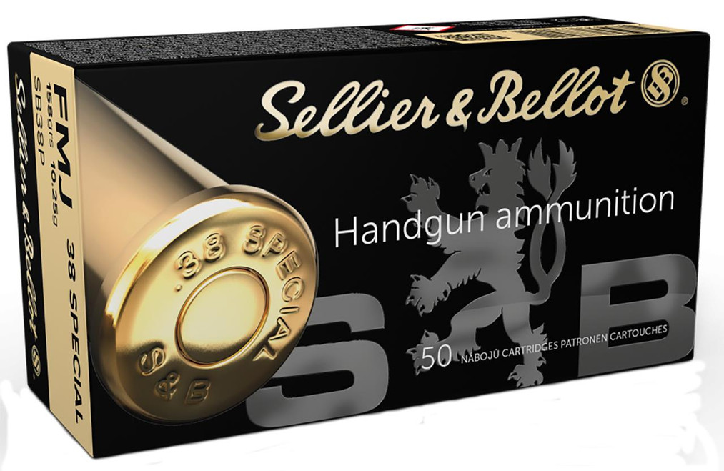 Sellier & Bellot SB38P Handgun  38 Special 158 gr Full Metal Jacket (FMJ) 50 Bx/ 20 Cs - 754908500482