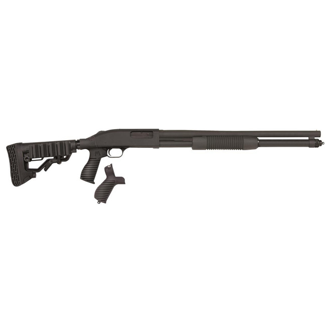 Mossberg 50695 590 Tactical 12 Gauge 3" 8+1 20" Cylinder Bore Barrel Matte Blued Rec Black FLEX 6 Position Stock Right Hand Includes FLEX Pistol Grip - 015813506953