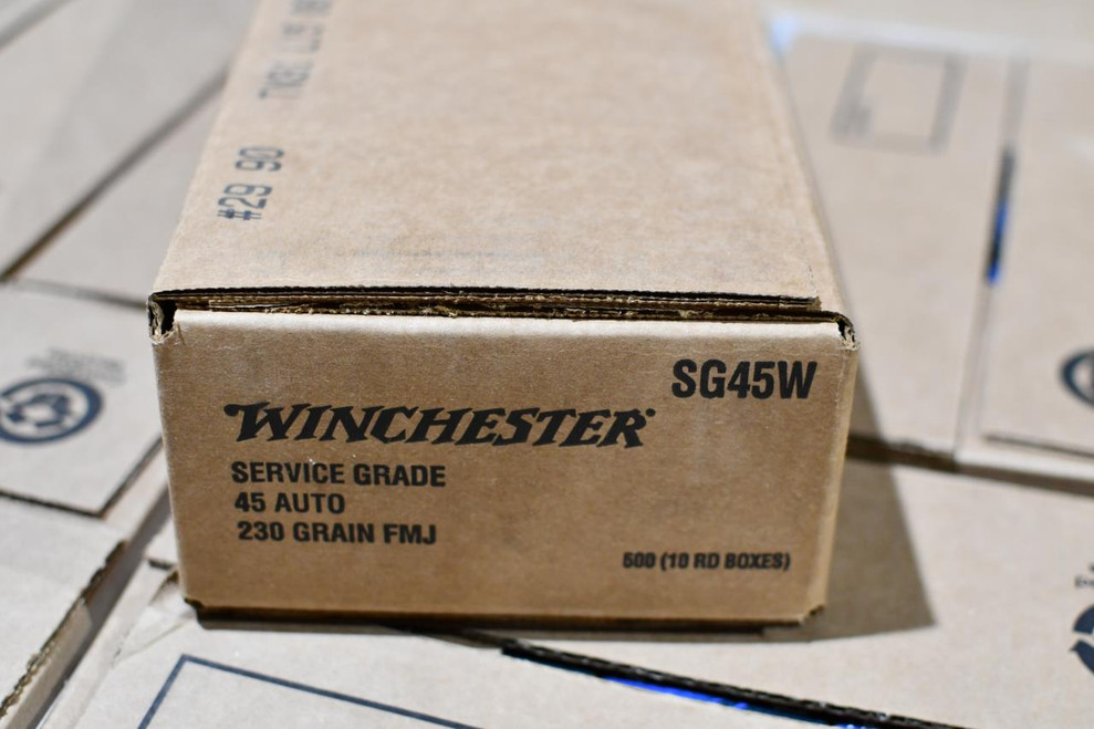 Winchester Ammo SG45W USA Service Grade 45 ACP 230 gr Full Metal Jacket (FMJ) 50 Bx/10 Cs - 020892221734