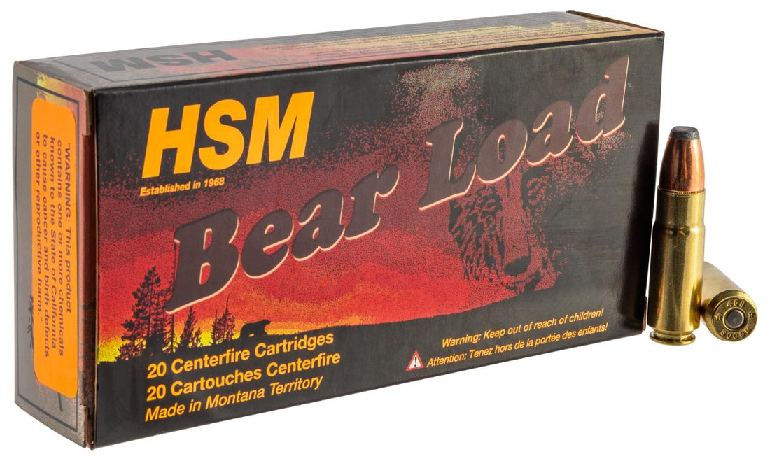 HSM 458SOCOM1N Bear Load  458 SOCOM 350 gr Jacketed Flat Point (JFP) 20 Bx/25 Cs - 810742027049