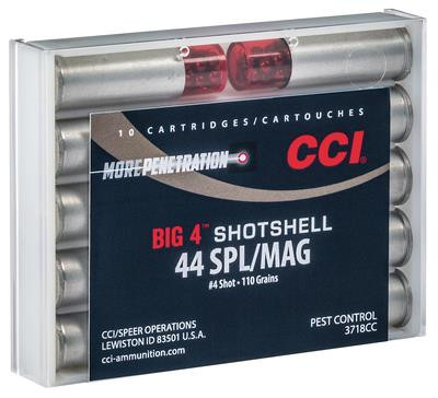 CCI Shotshells .44 Magnum/.44 Special Shot Size 4 10 Per Box - 604544618150