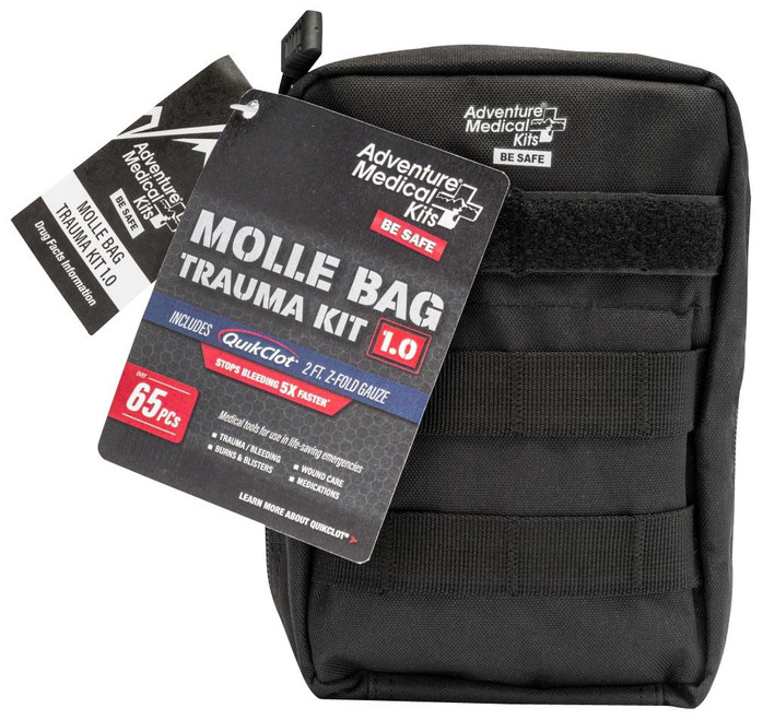 Adventure Medical Kits 2064-0299 MOLLE Bag Trauma Kit 1.0 Treats Injuries/Illnesses Black - 707708002991