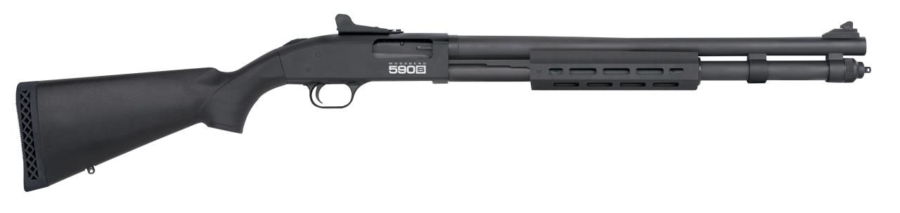 Mossberg 51602 590S  12 Gauge 3" 7+1/8+1/13+1 20" Matte Blued Barrel, Black Anodized Engraved Receiver, Black Synthetic Stock, Right Hand - 015813516020