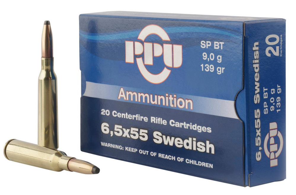 PPU PP6SWS Metric Rifle  6.5x55 Swedish 139 gr Soft Point Boat-Tail (SPBT) 20 Per Box/ 10 Cs - 8605003812722