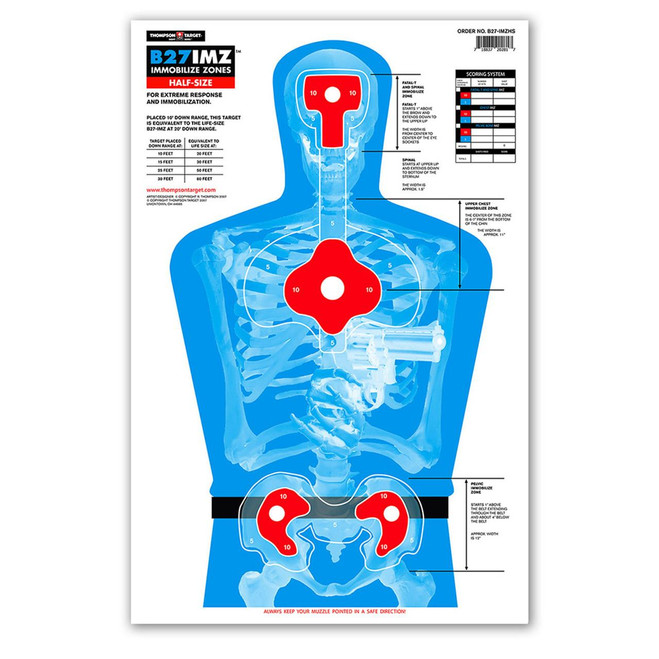 Thompson Target B27-IMZ Half-Size 12.5"x19" Silhouette Targets 10pk - 718837202817 Thompson Target B27-IMZ Half-Size 12.5"x19" Silhouette Targets 10pk - 718837202817