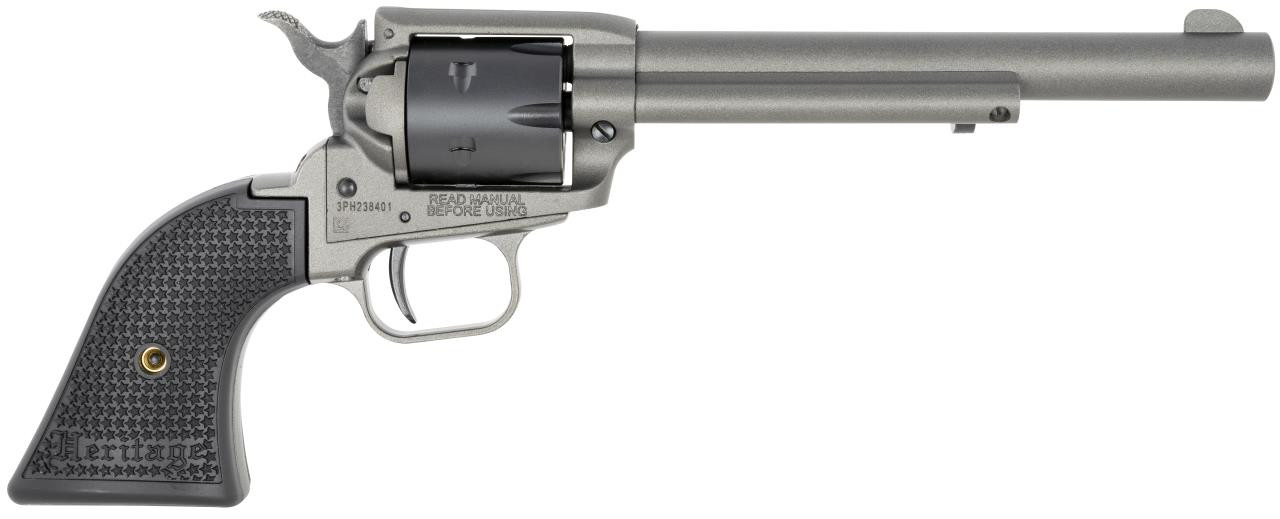 Heritage Mfg RR22C6 Rough Rider  22 LR 6 Shot 6.50" Tungsten Gray Cerakote Steel Barrel & Steel Frame, Black Satin Cylinder, Black Textured Polymer Grips - 727962707791 Heritage Mfg RR22C6 Rough Rider  22 LR 6 Shot 6.50" Tungsten Gray Cerakote Steel Barrel & Steel Frame, Black Satin Cylinder, Black Textured Polymer Grips - 727962707791