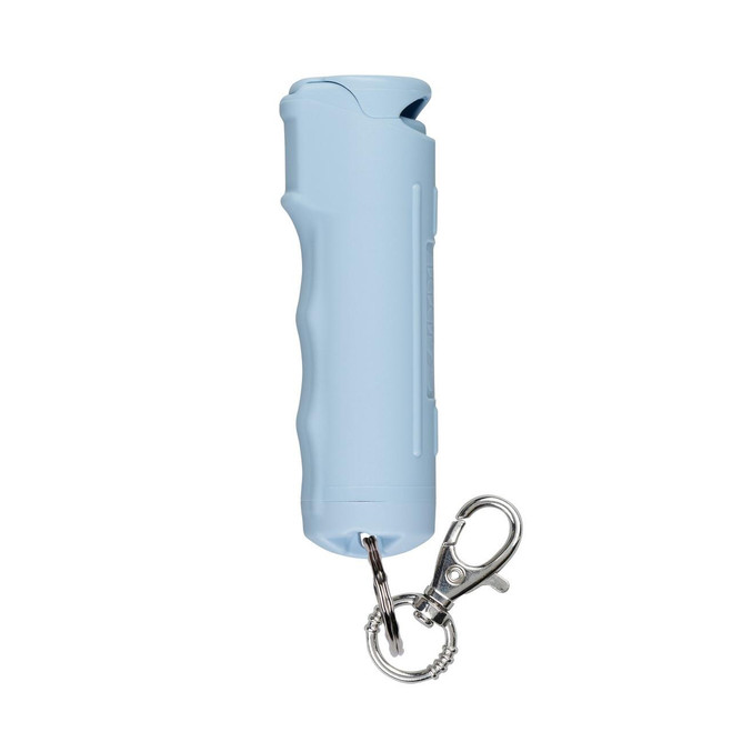 SABRE CHAMBRAY BLUE PEPPER GEL WITH FAST FLIP TOP™ SAFETY AND SNAP-CLIP KEYCHAIN -