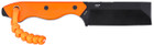 CRKT 4037ER Razel 2.97" Fixed Chisel Plain Black Oxide D2 Blade, Orange G10 Handle, Thermoplastic Pocket Sheath - 794023403725