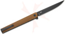 CRKT 7097DK CEO Flipper 3.35" Folding Drop Point Plain Black EDP AUS-8 Blade, Desert-tan GRN Handle, Liner lock - 794023709834