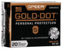 Speer Ammo 23606GD Gold Dot Personal Protection 380 ACP 90 gr Hollow Point (HP) 20 Bx/ 10 Cs - 604544647198